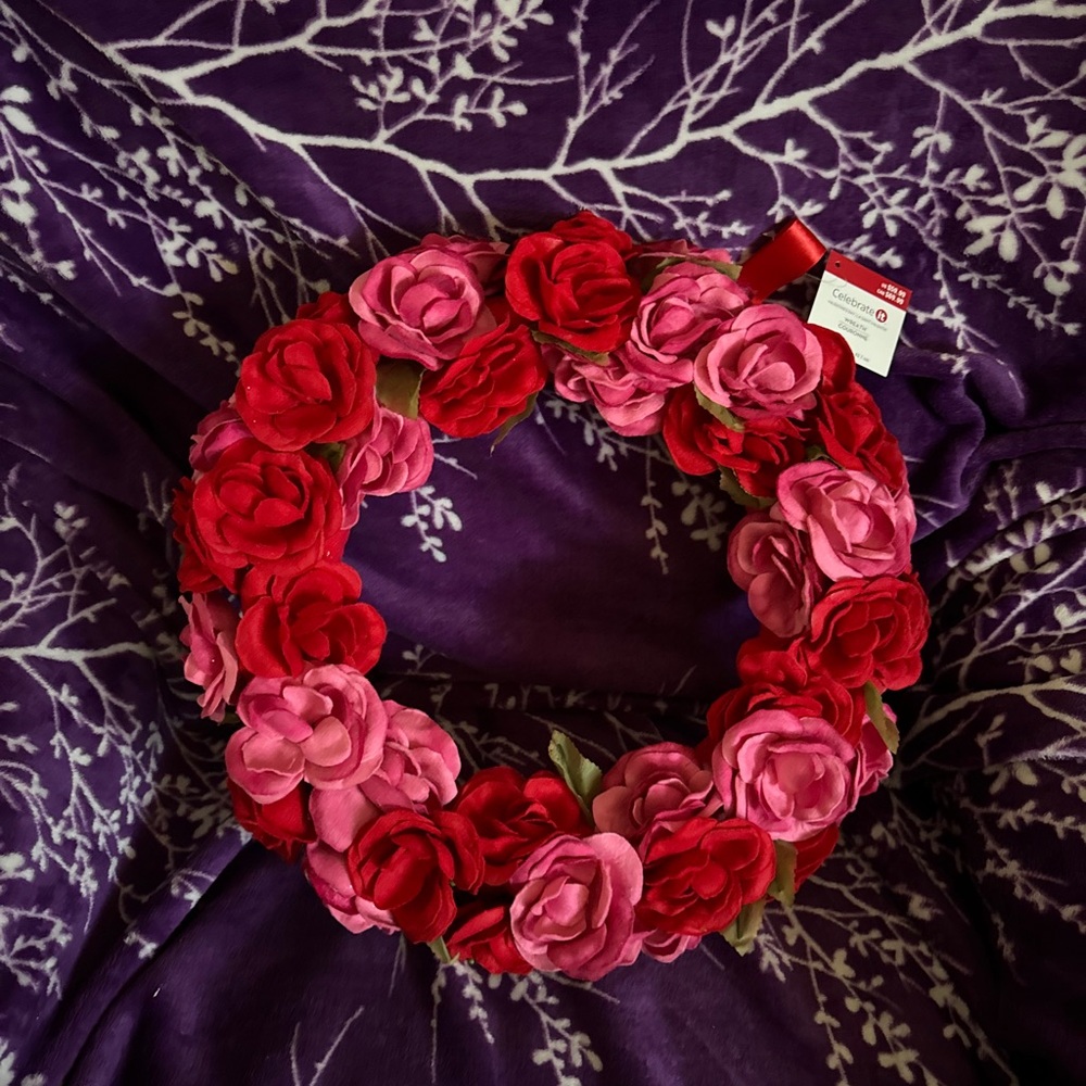 Red and Pink Floral Wreath